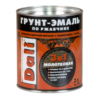 Грунт-эмаль ДАЛИ / DALI 3в1 молотковая Серебристая, 2л / 29336