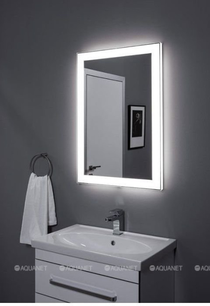 Зеркало Алассио 4595 с LED подсветкой, 450х950x32 мм, инфракр выкл (196631) РАСПРОДАЖА
